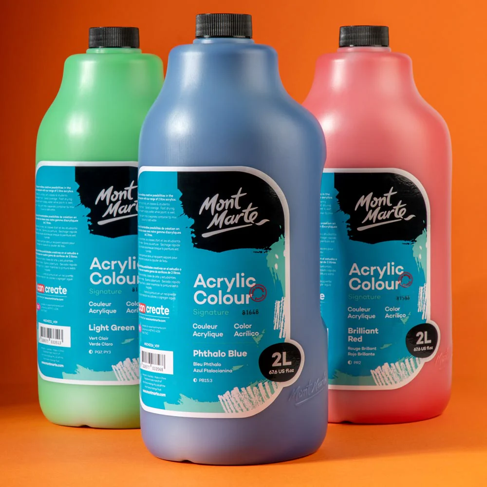 Acrylic Colour Paint Signature 2L (67.6 US fl.oz) Bottle – Phthalo Blue - Image 10