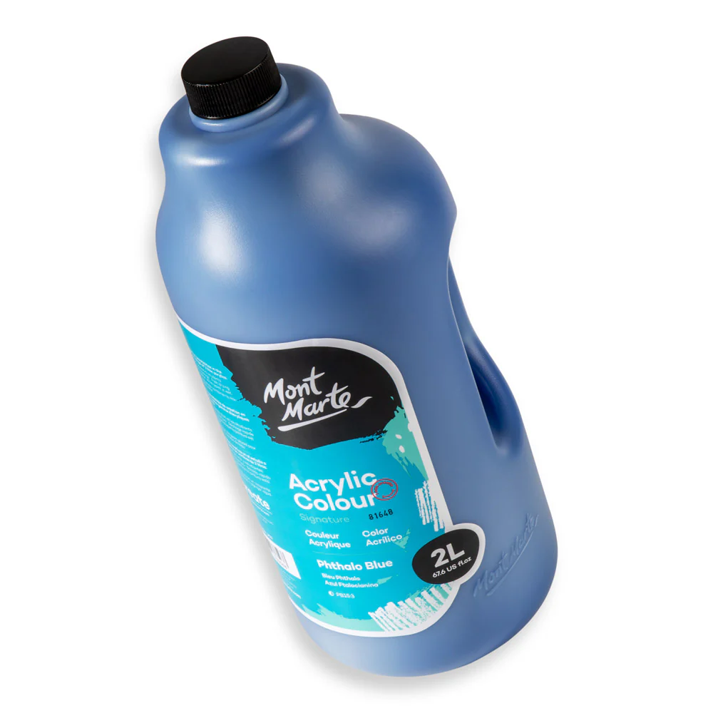 Acrylic Colour Paint Signature 2L (67.6 US fl.oz) Bottle – Phthalo Blue - Image 5