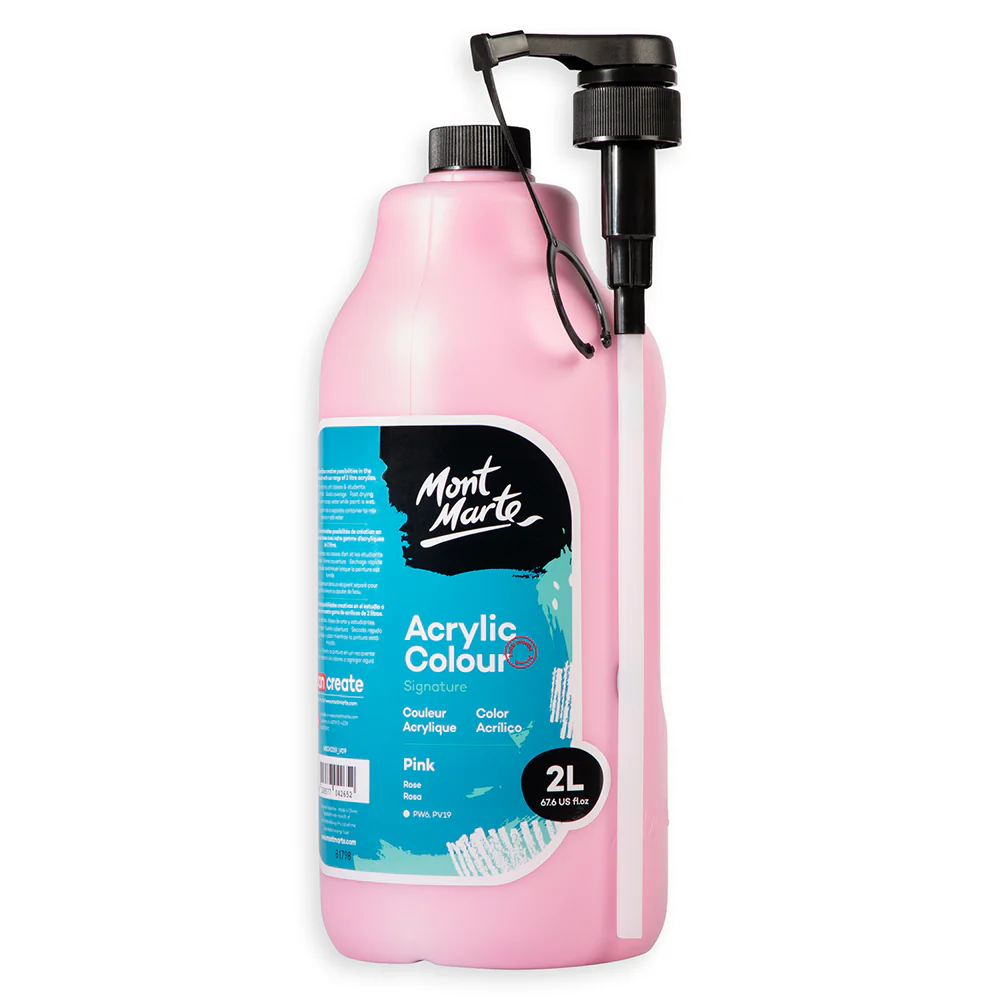 Acrylic Colour Paint Signature 2L (67.6 US fl.oz) Bottle – Pink - Image 3