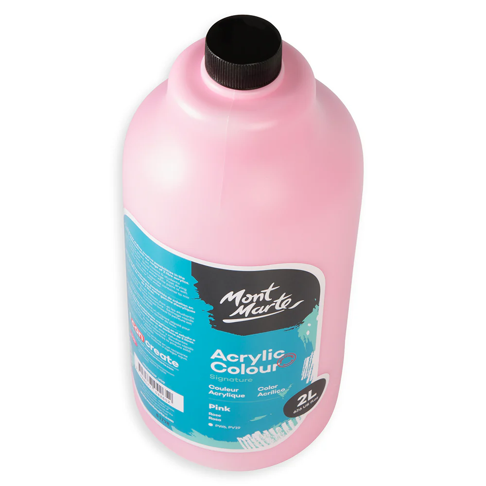 Acrylic Colour Paint Signature 2L (67.6 US fl.oz) Bottle – Pink - Image 4
