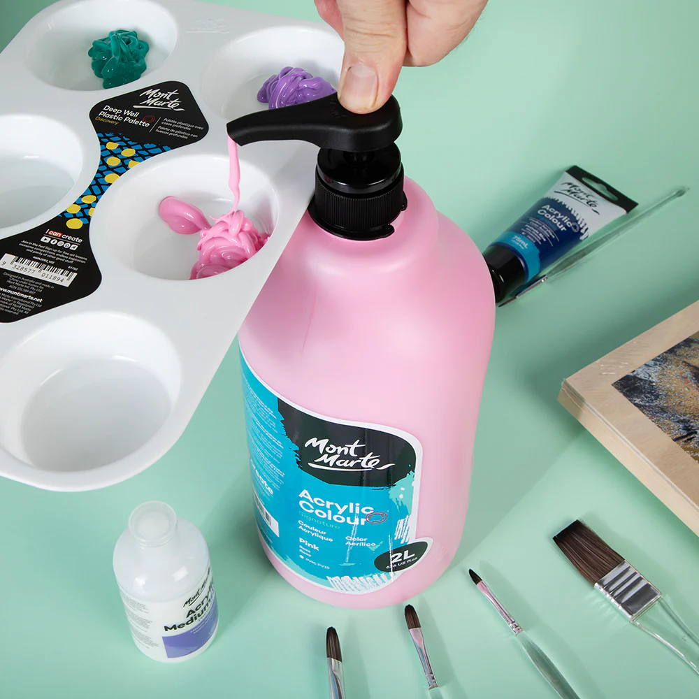 Acrylic Colour Paint Signature 2L (67.6 US fl.oz) Bottle – Pink - Image 8