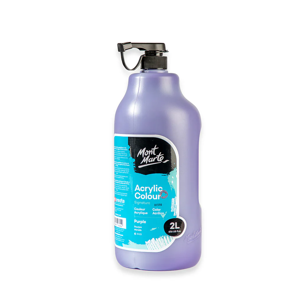 Acrylic Colour Paint Signature 2L (67.6 US fl.oz) Bottle – Purple - Image 2