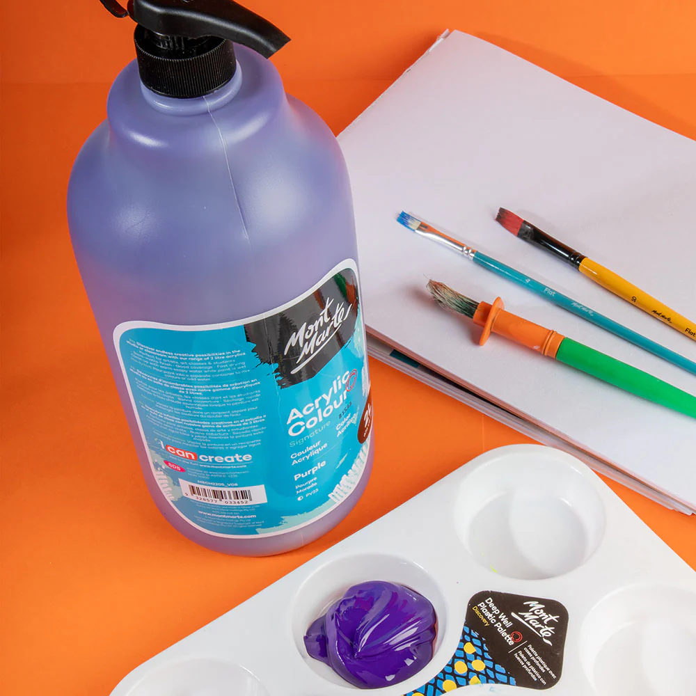 Acrylic Colour Paint Signature 2L (67.6 US fl.oz) Bottle – Purple - Image 7