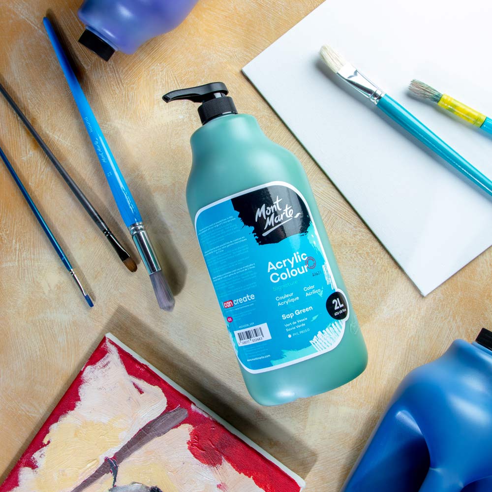 Acrylic Colour Paint Signature 2L (67.6 US fl.oz) Bottle – Sap Green - Image 10