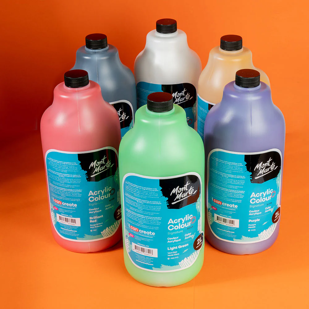 Acrylic Colour Paint Signature 2L (67.6 US fl.oz) Bottle – Titanium White - Image 9