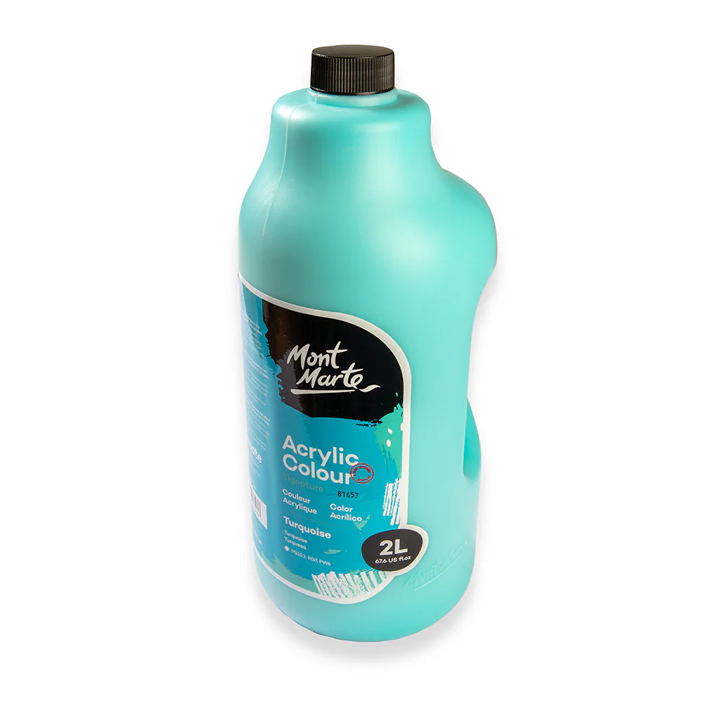 Acrylic Colour Paint Signature 2L (67.6 US fl.oz) Bottle – Turquoise - Image 4