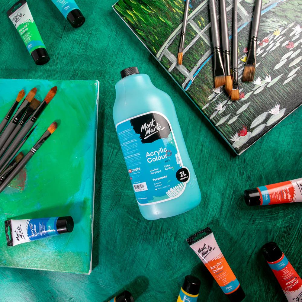 Acrylic Colour Paint Signature 2L (67.6 US fl.oz) Bottle – Turquoise - Image 7
