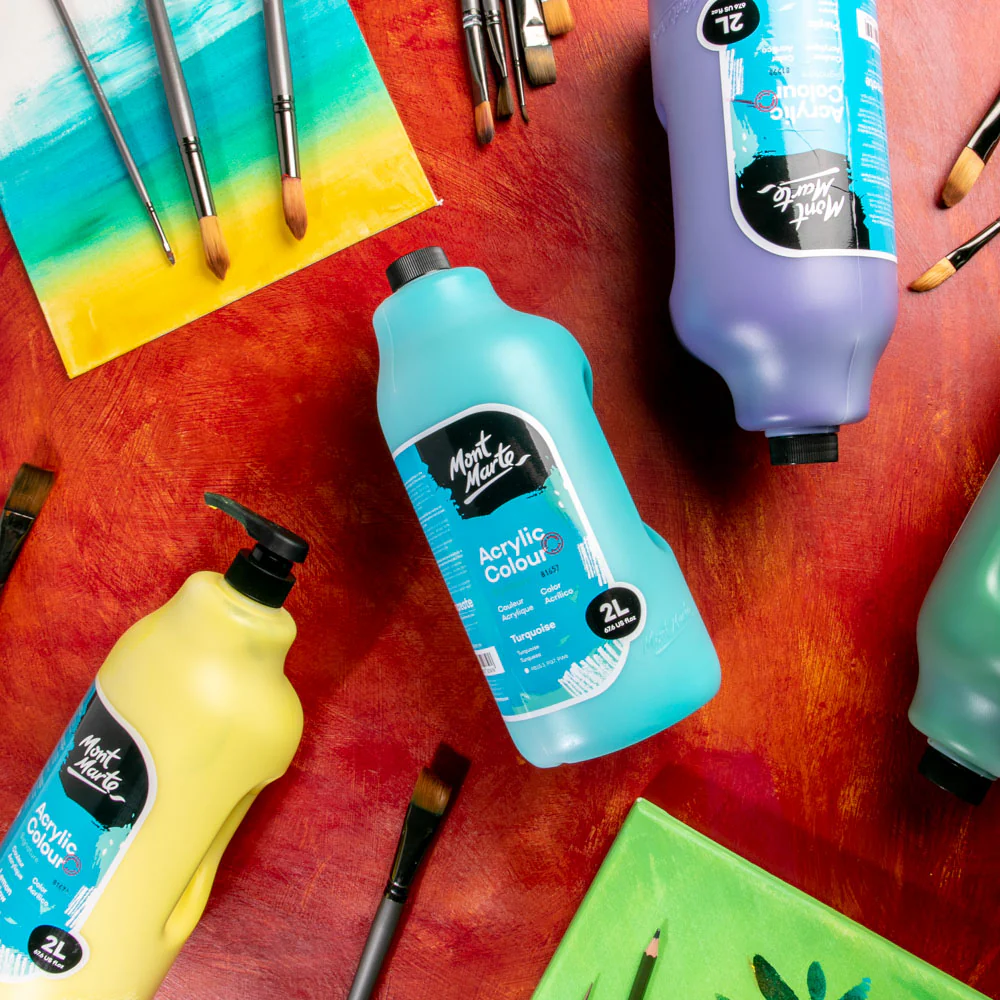 Acrylic Colour Paint Signature 2L (67.6 US fl.oz) Bottle – Turquoise - Image 8