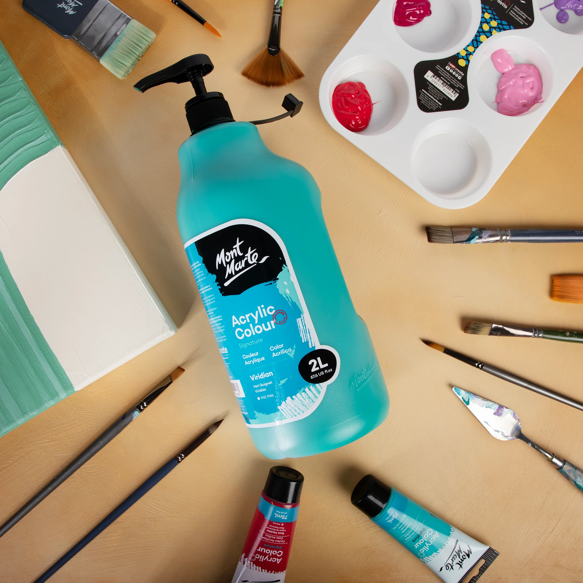 Acrylic Colour Paint Signature 2L (67.6 US fl.oz) Bottle – Viridian - Image 11