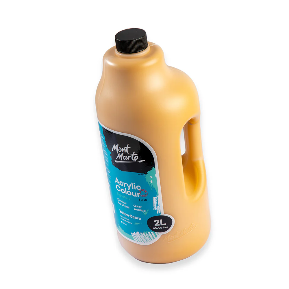 Acrylic Colour Paint Signature 2L (67.6 US fl.oz) Bottle – Yellow Ochre - Image 4