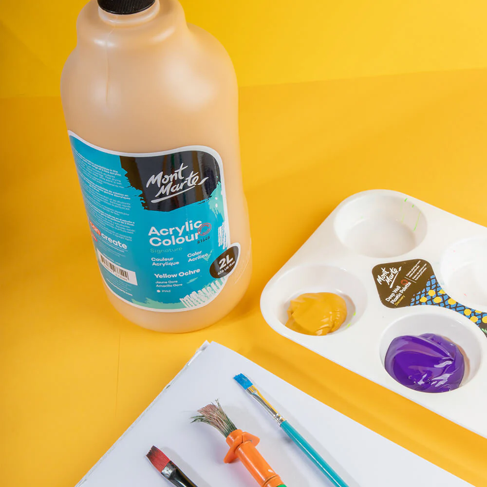 Acrylic Colour Paint Signature 2L (67.6 US fl.oz) Bottle – Yellow Ochre - Image 6