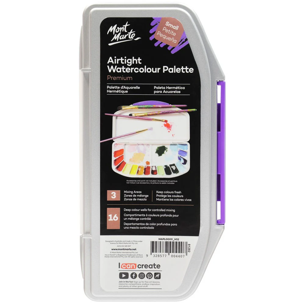 Airtight Watercolour Palette Premium 16 Slot Small