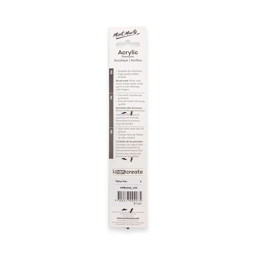 Artist Acrylic Brush Premium Taklon Fan 6 - Image 2