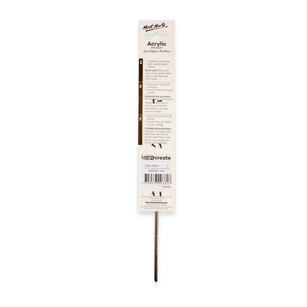 Artist Acrylic Brush Premium Taklon Filbert 2 - Image 4