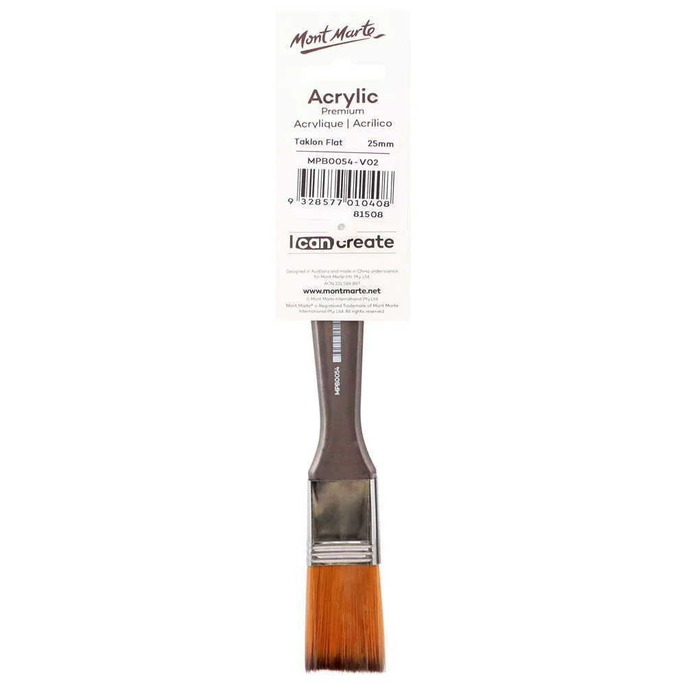 Artist Acrylic Brush Premium Taklon Flat Wide 25mm - Image 3