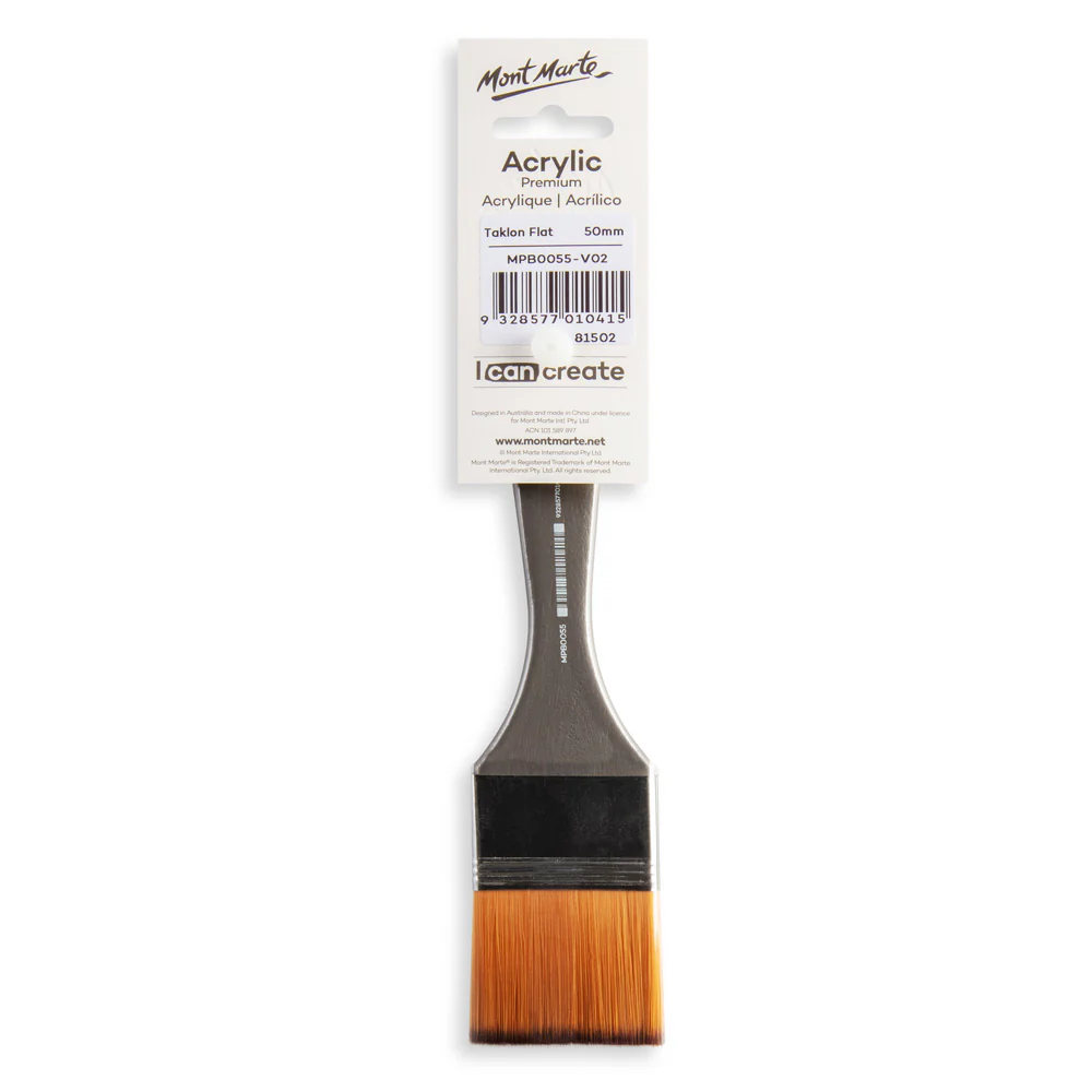 Artist Acrylic Brush Premium Taklon Flat Wide 50mm (1.98in) - Image 3