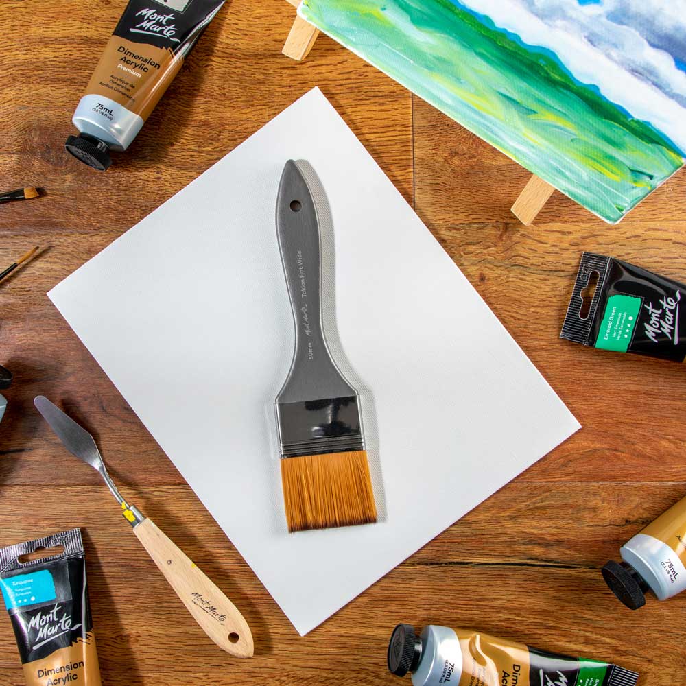 Artist Acrylic Brush Premium Taklon Flat Wide 50mm (1.98in) - Image 7