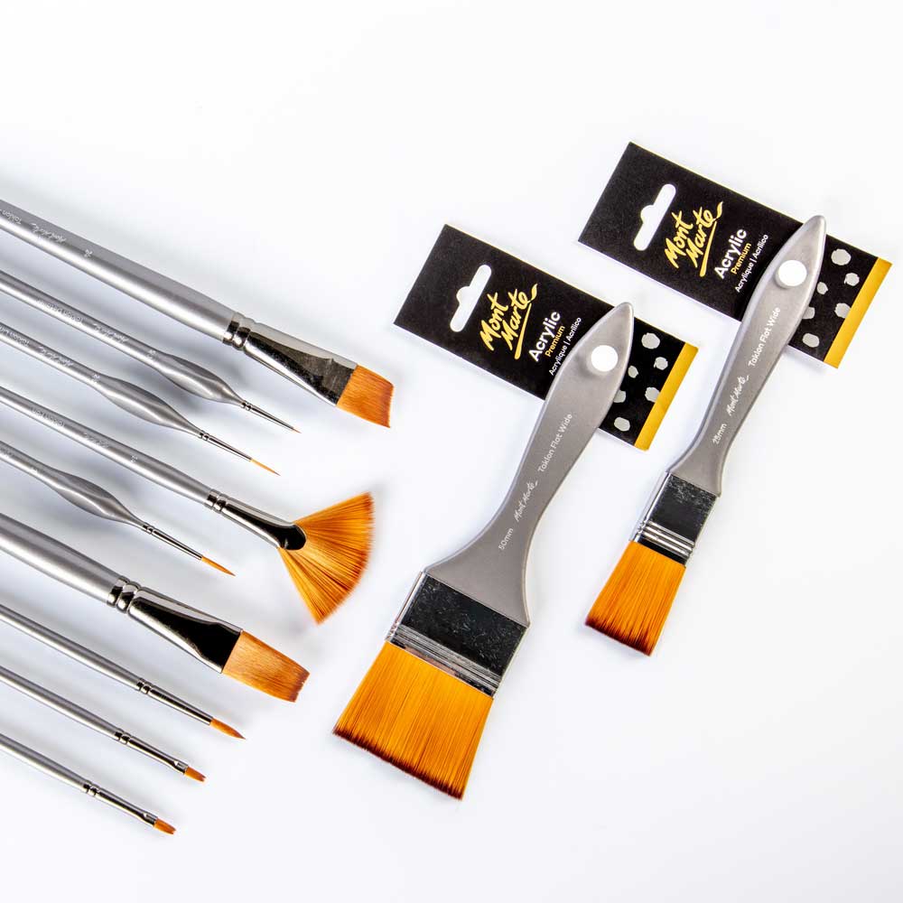 Artist Acrylic Brush Premium Taklon Flat Wide 50mm (1.98in) - Image 8