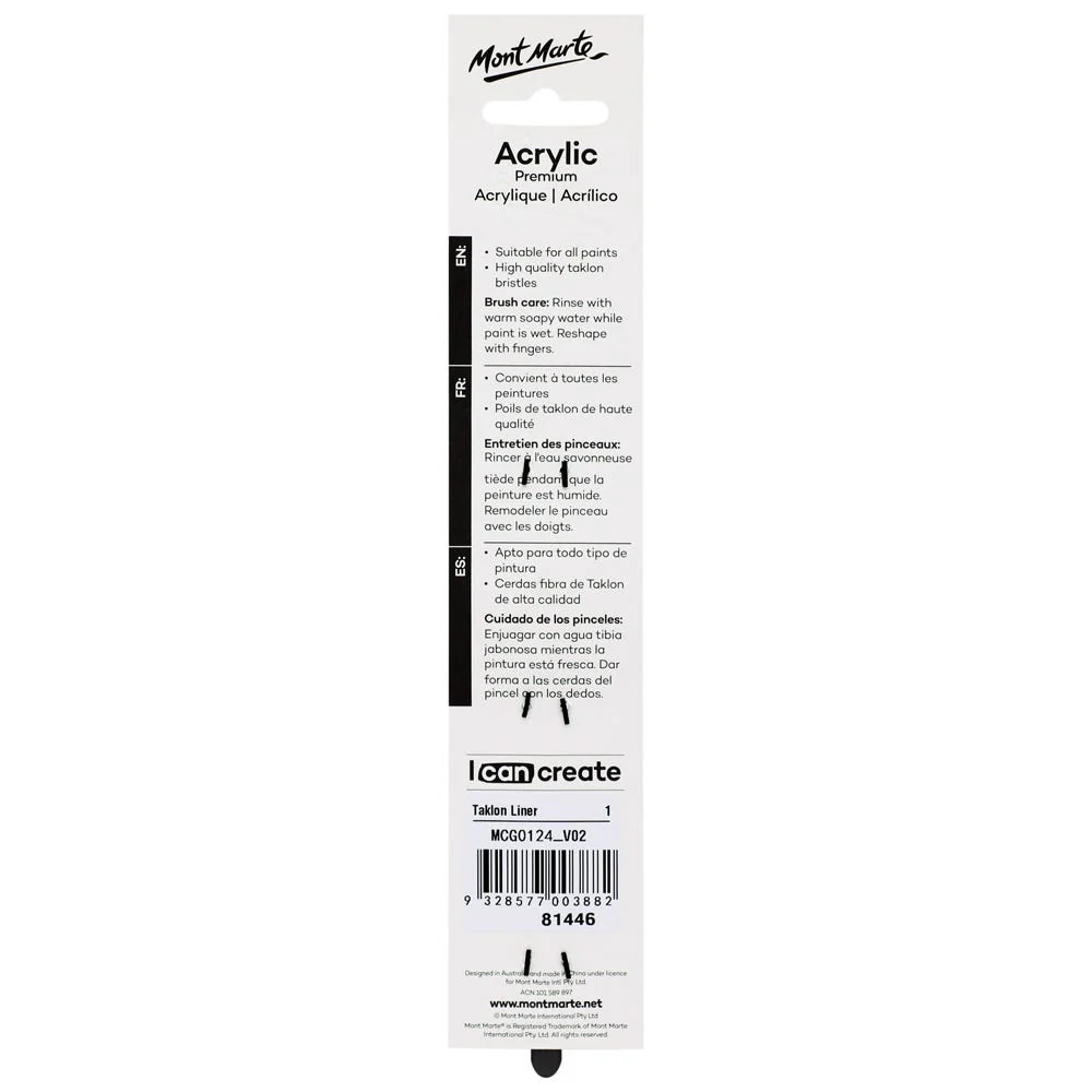 Artist Acrylic Brush Taklon Liner 1 - Image 2