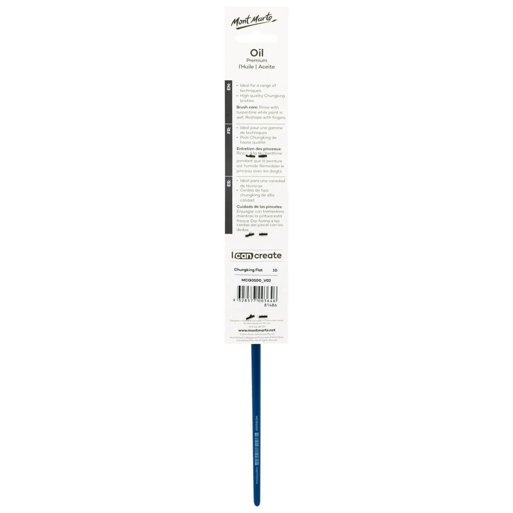 Artist Oil Brush Premium Chungking Flat 10 - Image 3