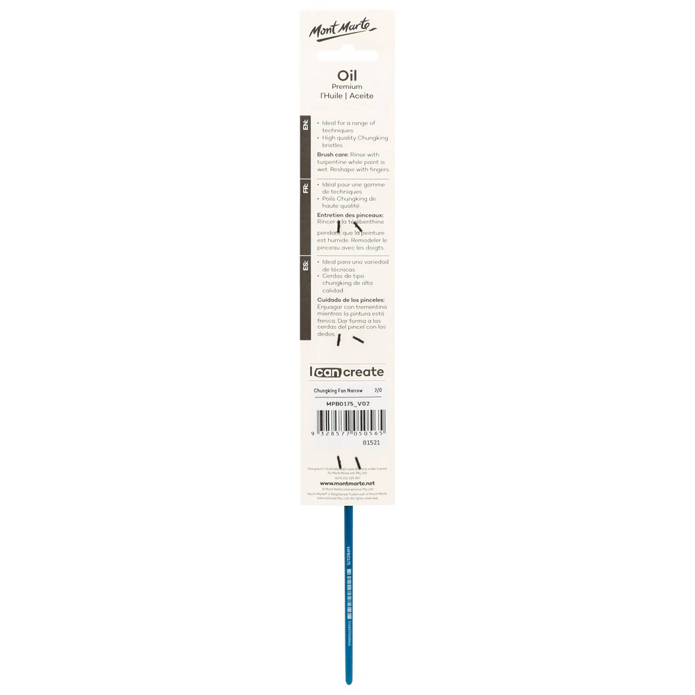 Artist Oil Brush Premium Chungking Fan Narrow 2/0 - Image 2
