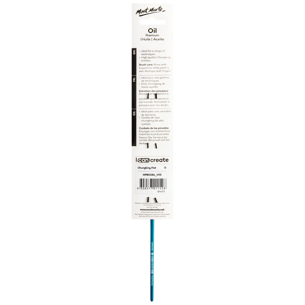 Artist Oil Brush Premium Chungking Flat 0 - Image 4