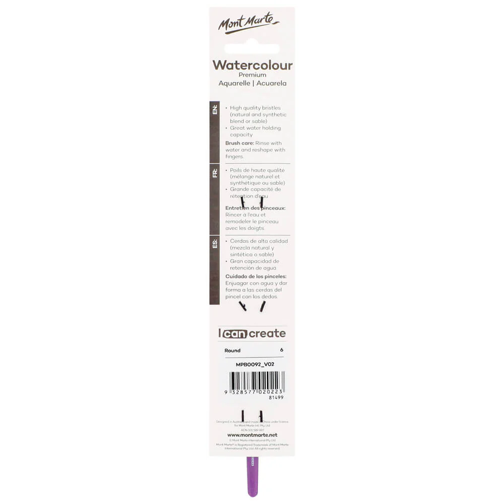 Artist Watercolour Brush Round Premium 6 - Image 3