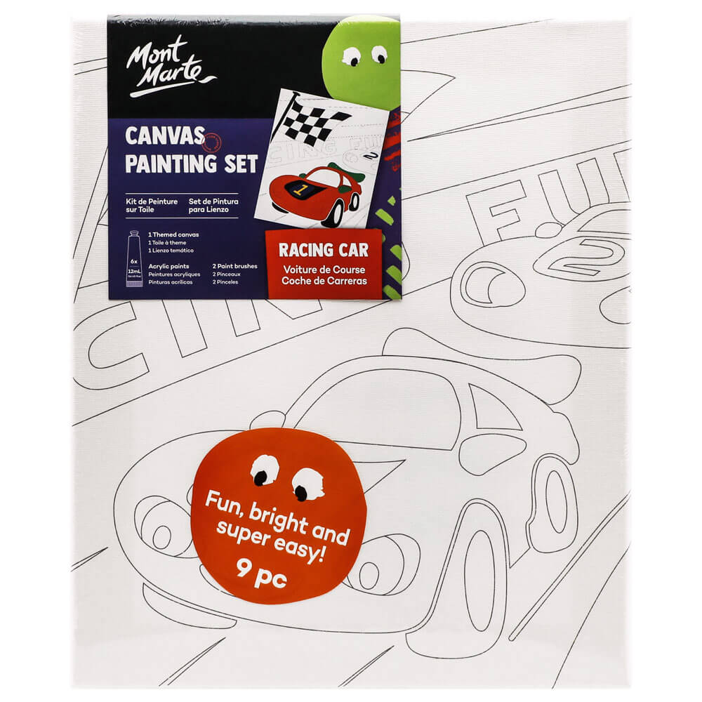 Canvas Painting Set 9pc - Racing Car