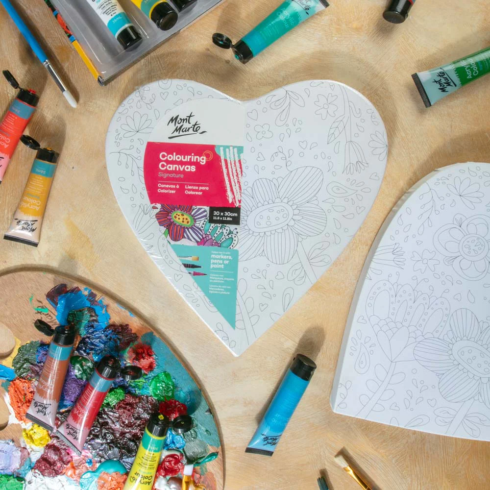 Colouring Canvas Heart Signature 30cm (11.8in) - Blooms - Image 10