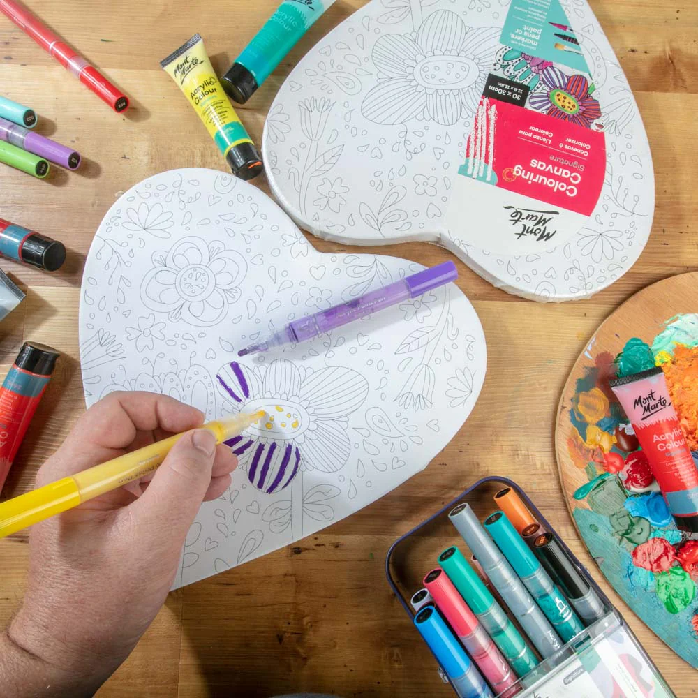 Colouring Canvas Heart Signature 30cm (11.8in) - Blooms - Image 6