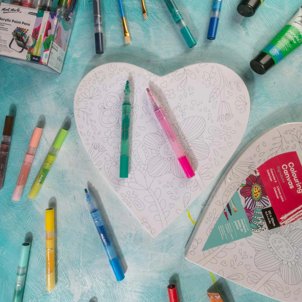 Colouring Canvas Heart Signature 30cm (11.8in) - Blooms - Image 7