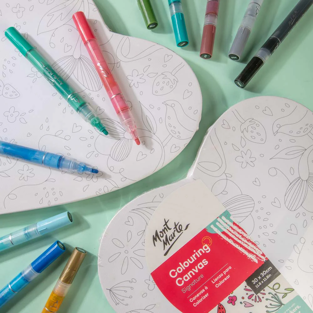 Colouring Canvas Heart Signature 30cm (11.8in) - Blooms - Image 8