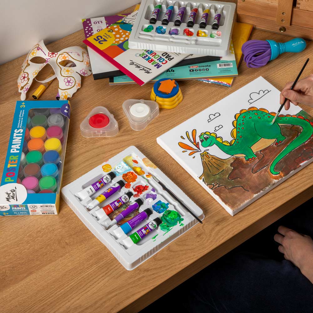 Creative Kids Paint Me Canvas Set 9pc - Dinosaur - Image 5