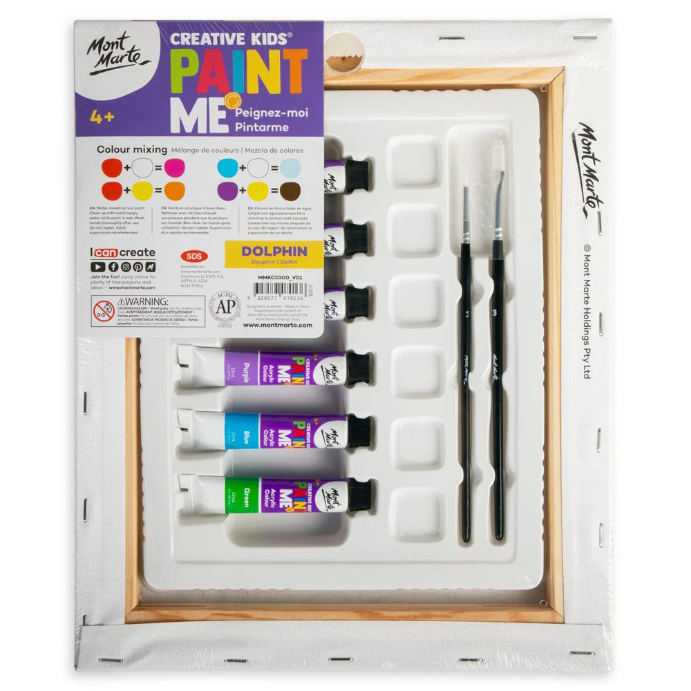 Creative Kids Paint Me Canvas Set 9pc - Dolphin - Image 4