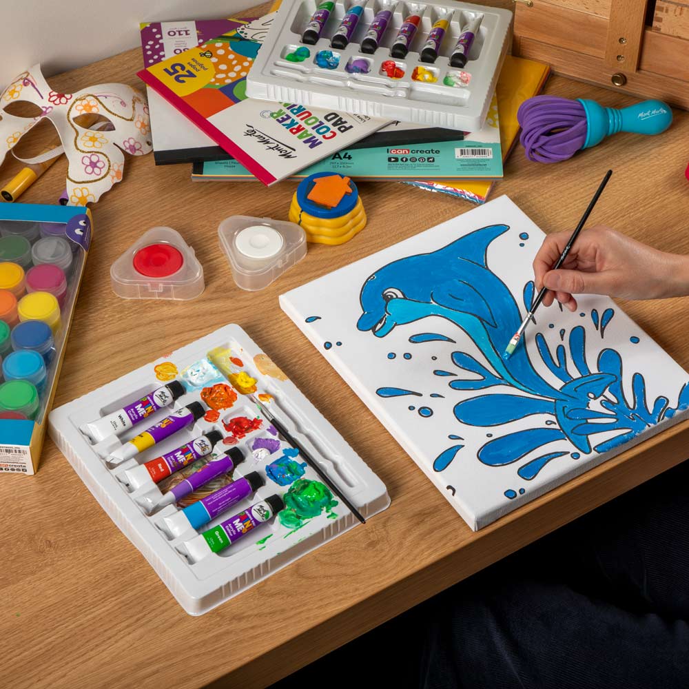 Creative Kids Paint Me Canvas Set 9pc - Dolphin - Image 5