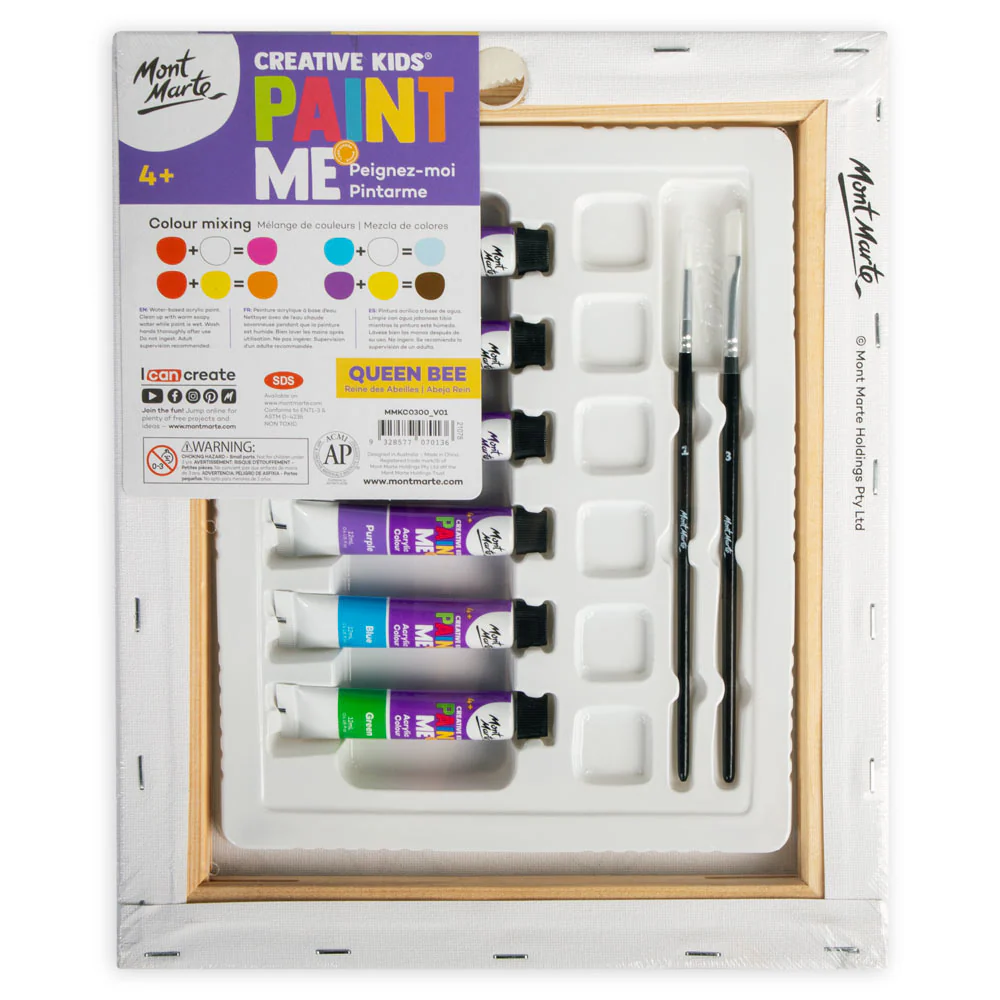 Creative Kids Paint Me Canvas Set 9pc - Queen Bee - Image 4