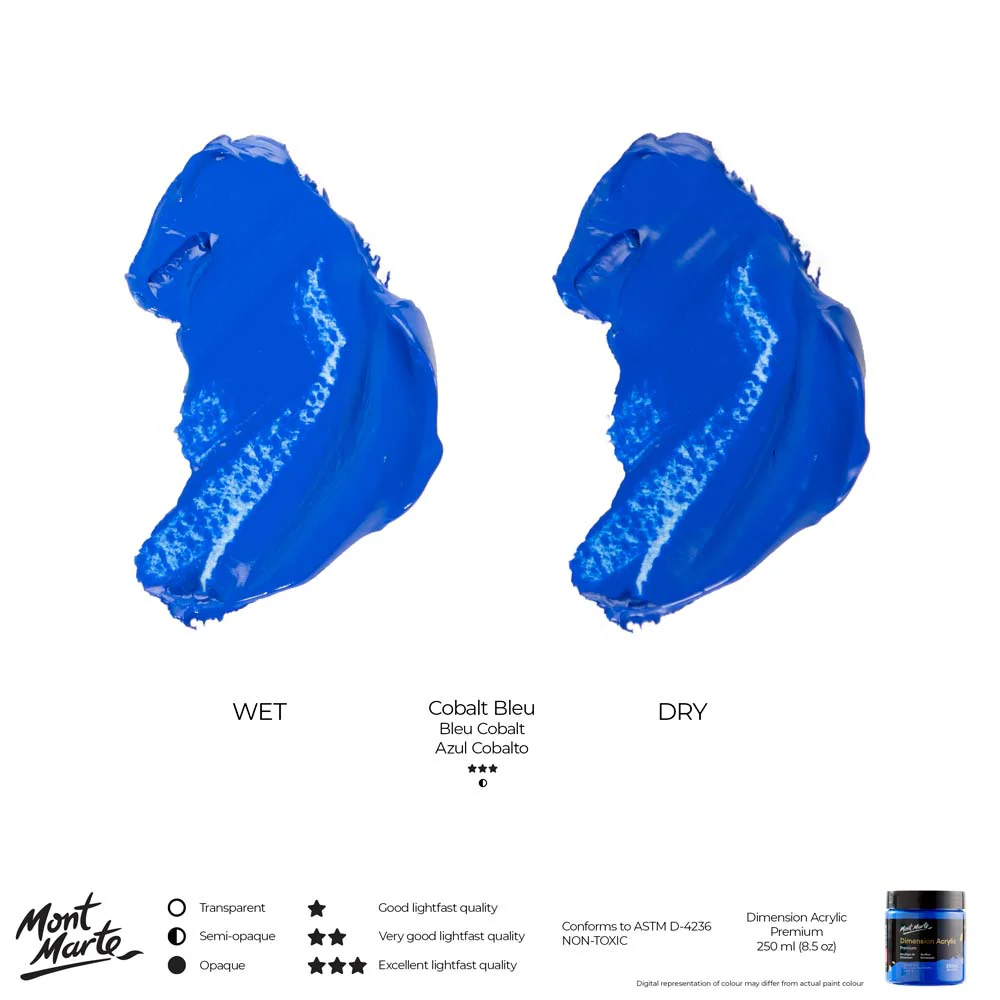 Dimension Acrylic Premium 250ml (8.5 US fl.oz) - Cobalt Blue - Image 10