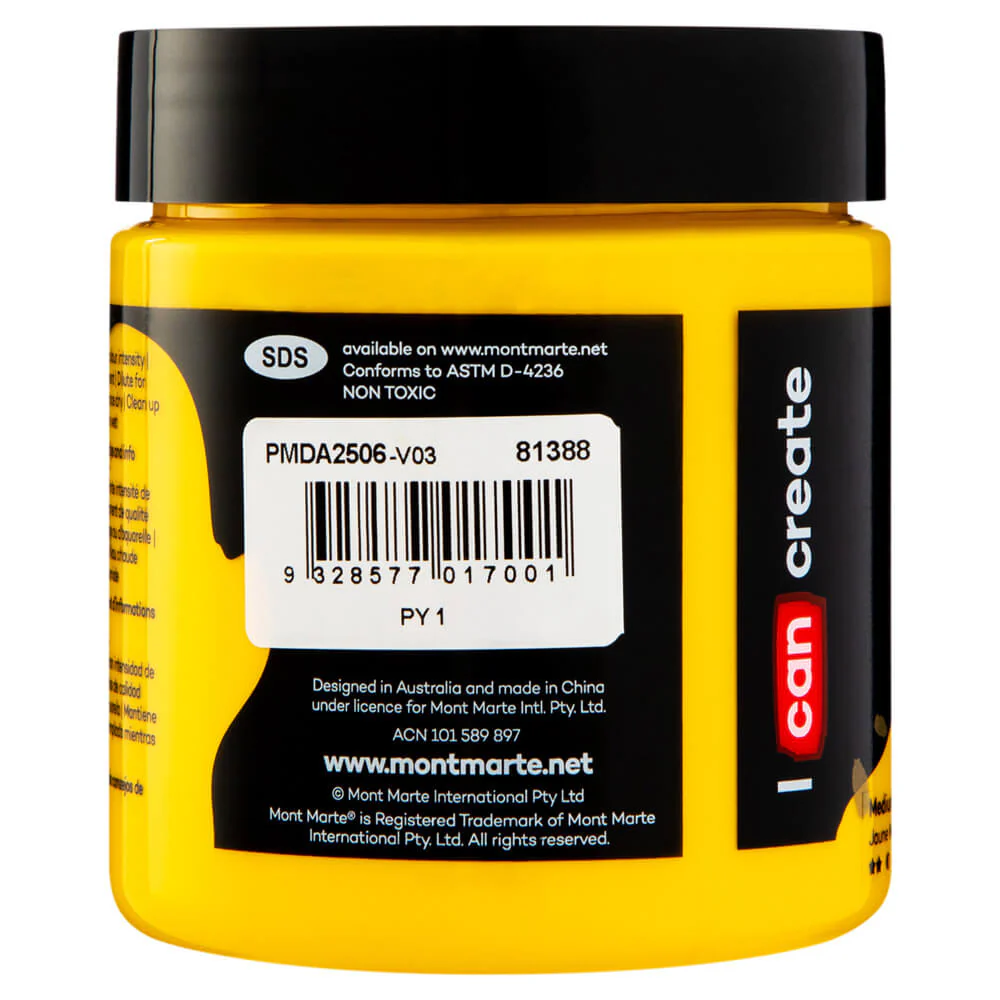 Dimension Acrylic Premium 250ml (8.5 US fl.oz) - Medium Yellow - Image 2