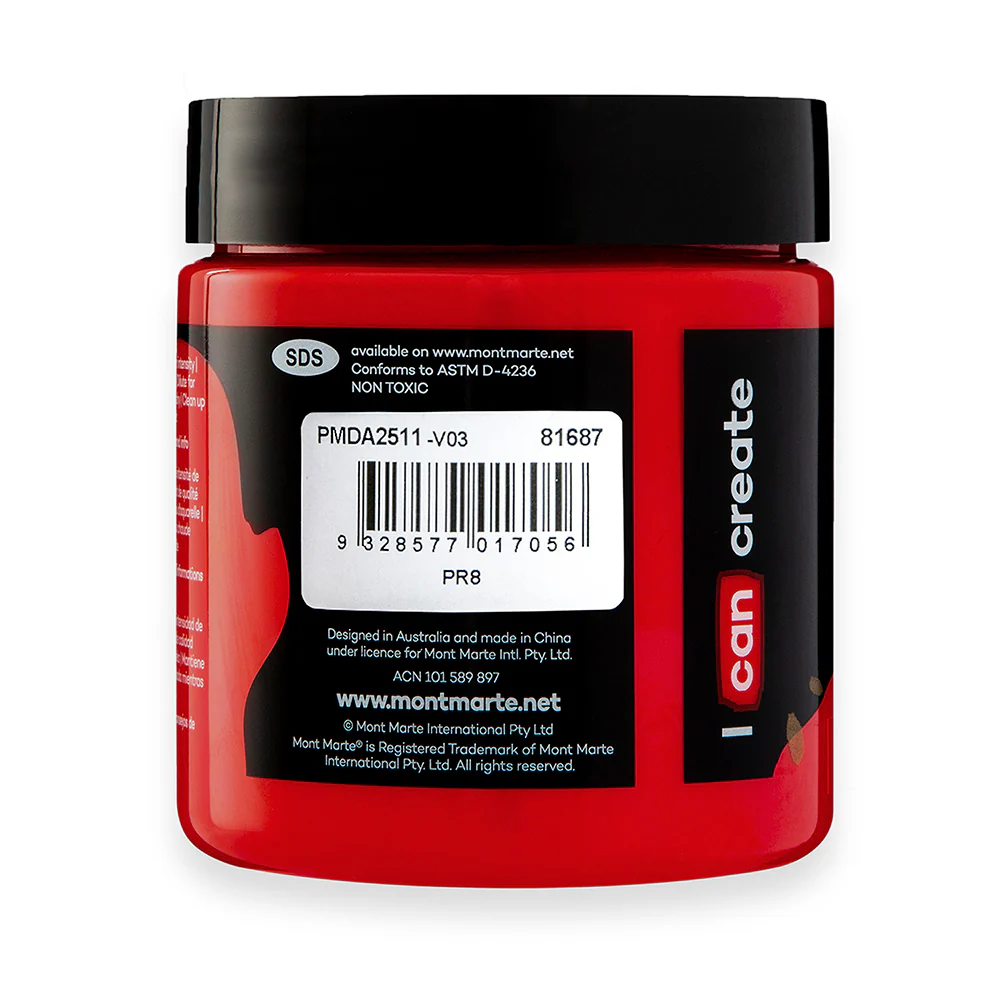 Dimension Acrylic Premium 250ml (8.5 US fl.oz) - Permanent Red - Image 2