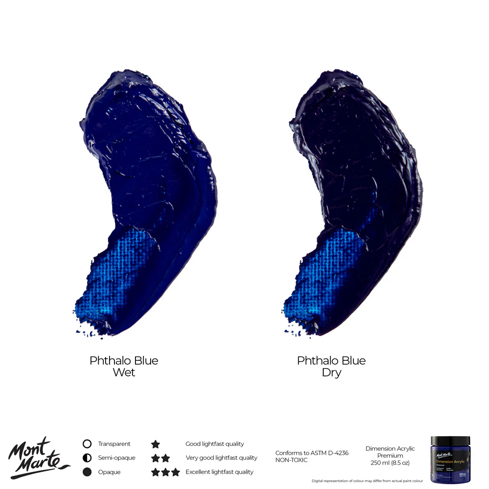 Dimension Acrylic Premium 250ml (8.5 US fl.oz) - Phthalo Blue - Image 4