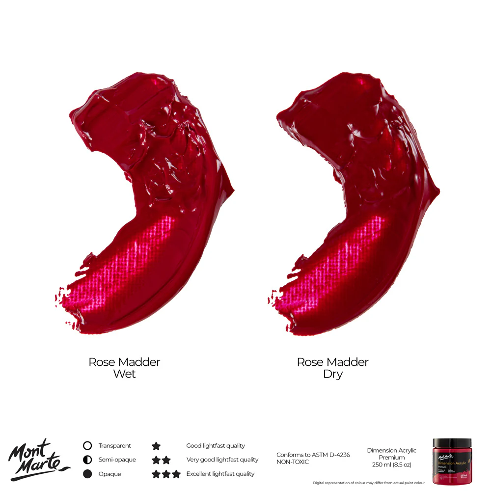 Dimension Acrylic Premium 250ml (8.5 US fl.oz) - Rose Madder - Image 4