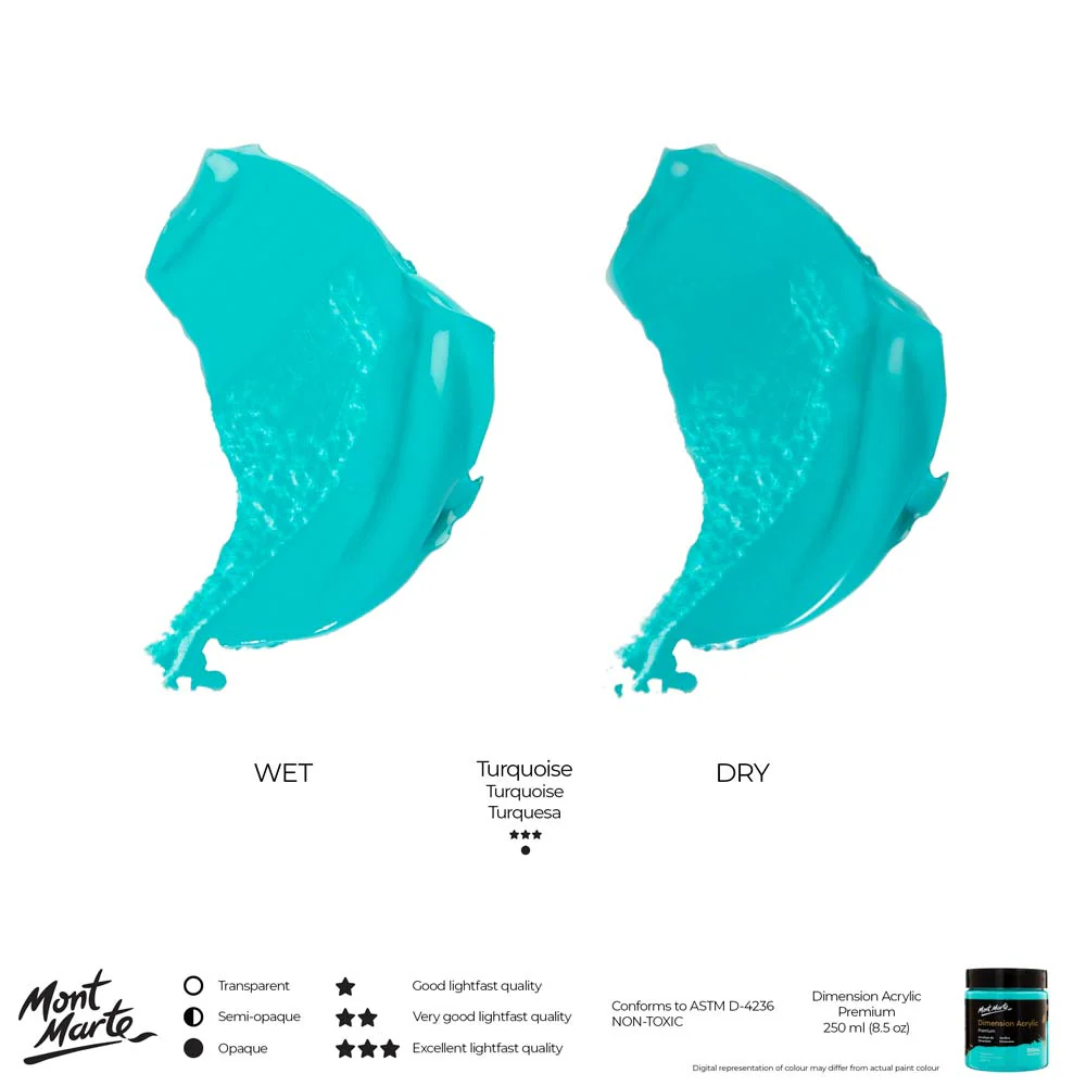 Dimension Acrylic Premium 250ml (8.5 US fl.oz) - Turquoise - Image 10