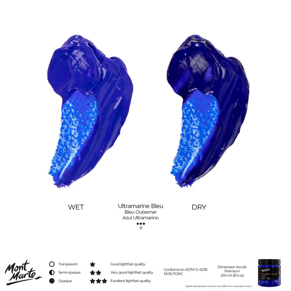Dimension Acrylic Premium 250ml (8.5 US fl.oz) - Ultramarine Blue - Image 9