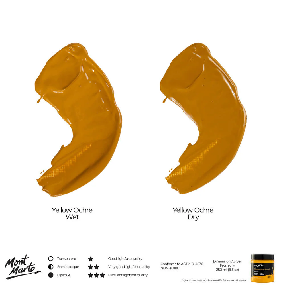 Dimension Acrylic Premium 250ml (8.5 US fl.oz) - Yellow Ochre - Image 4
