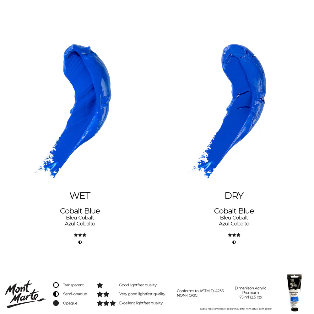 Dimension Acrylic Premium 75ml (2.5 US fl.oz) Tube - Cobalt Blue - Image 10