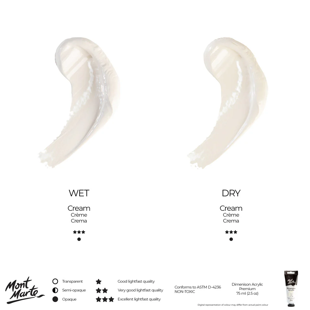 Dimension Acrylic Premium 75ml (2.5 US fl.oz) Tube - Cream - Image 8