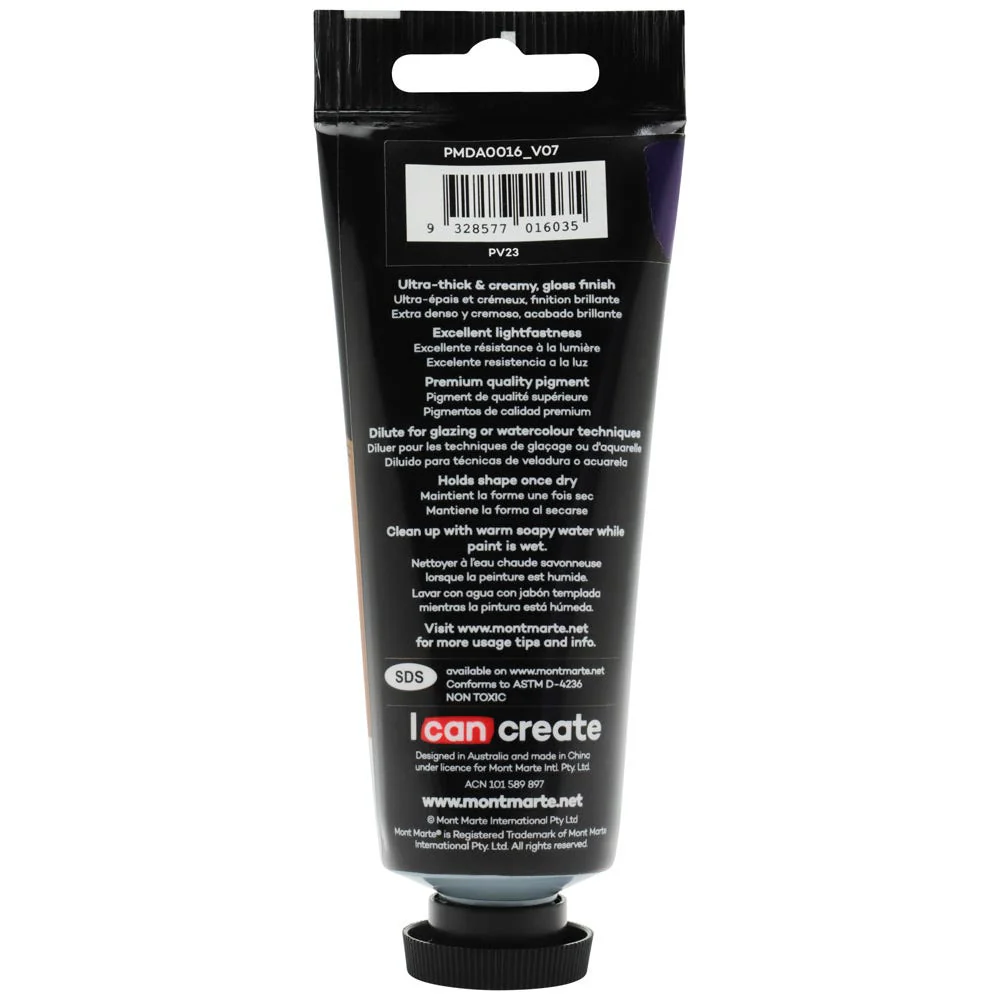 Dimension Acrylic Premium 75ml (2.5 US fl.oz) Tube - Purple - Image 2
