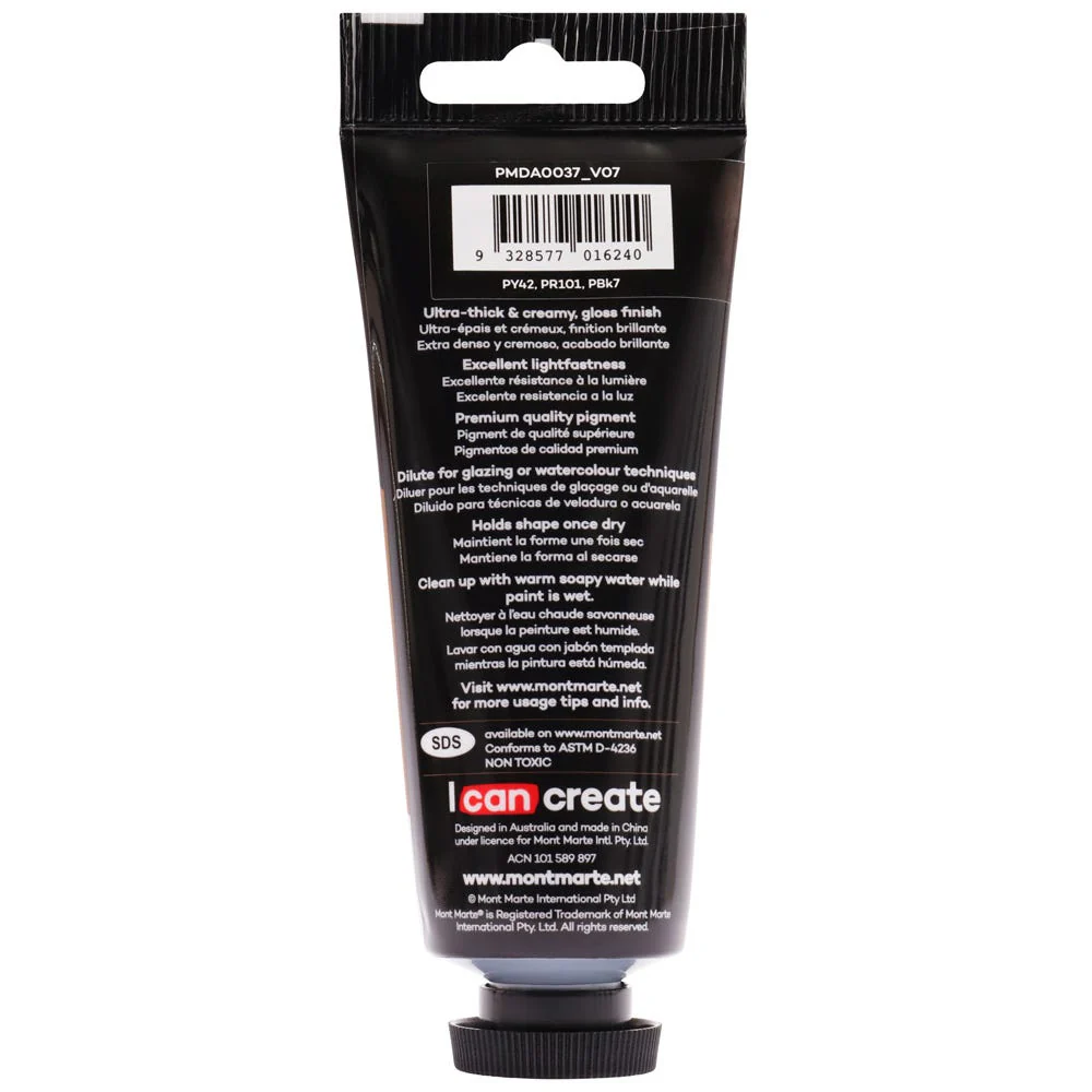 Dimension Acrylic Premium 75ml (2.5 US fl.oz) Tube - Raw Umber - Image 3