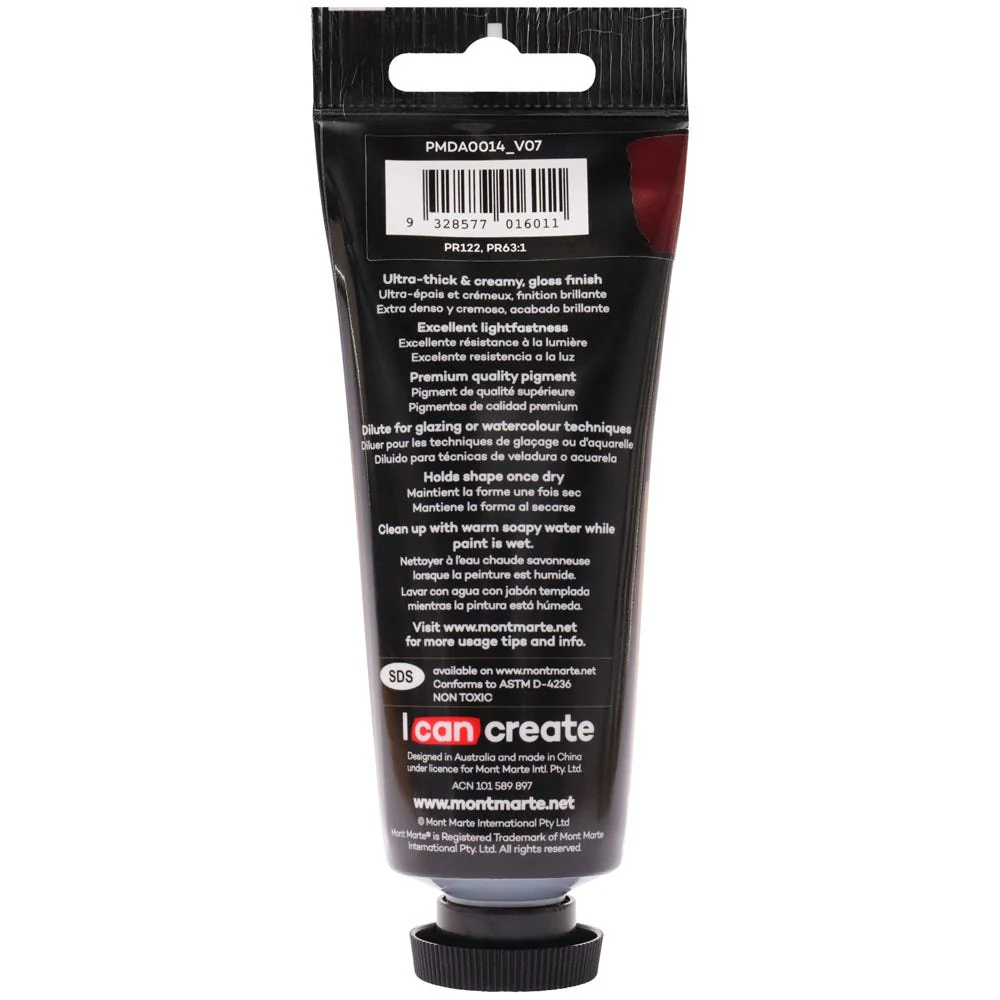Dimension Acrylic Premium 75ml (2.5 US fl.oz) Tube - Rose Madder - Image 3