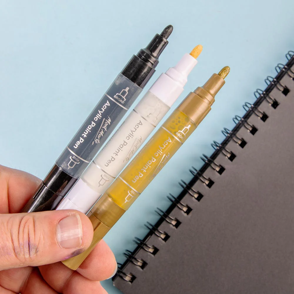 Dual Tip Acrylic Paint Pens Signature White 2pc - Image 7
